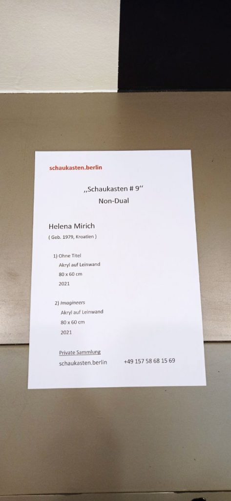 Helena Mirich - Non-Dual - Schaukasten 2021