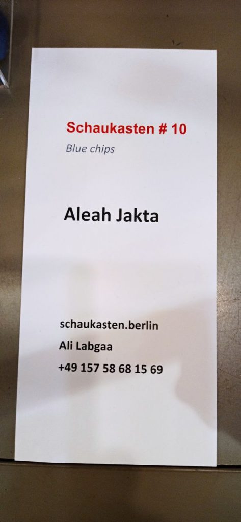 Aleah Jakta - Blue Chips - Schaukasten Berlin - Ali Labgaa